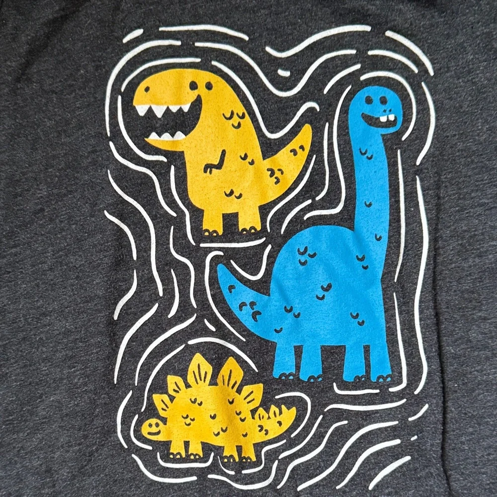 The Children's Place Black Tee with Yellow & Blue Dinosaur Print